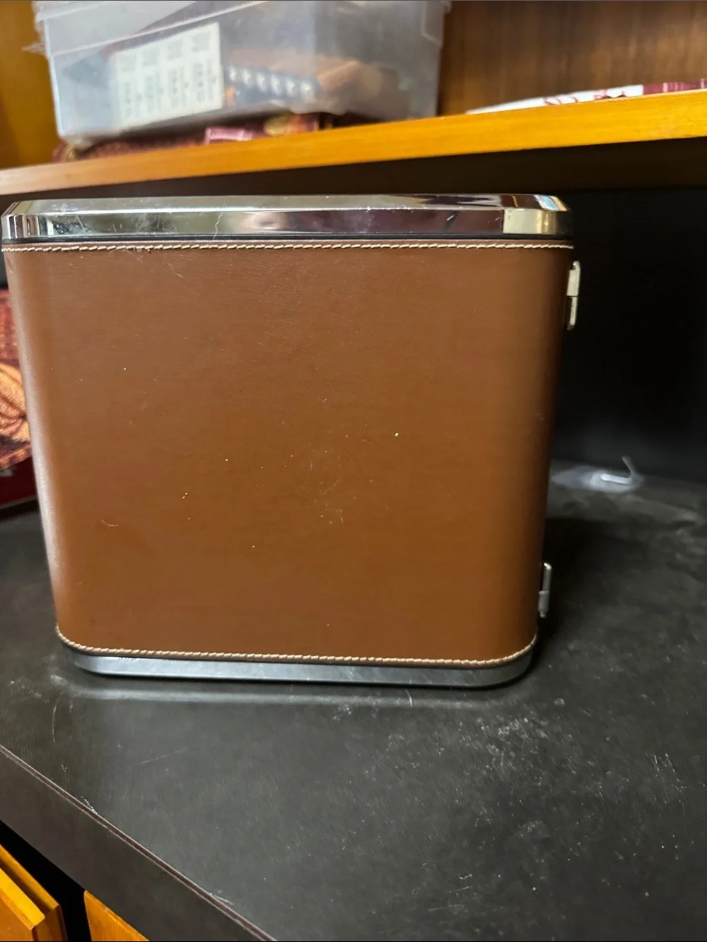 Granito Embossed Brown Leather Valet Tray